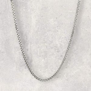925 ITALY Sterling Silver Diamond Cut 2.75mm Box Chain Men's Bracelet